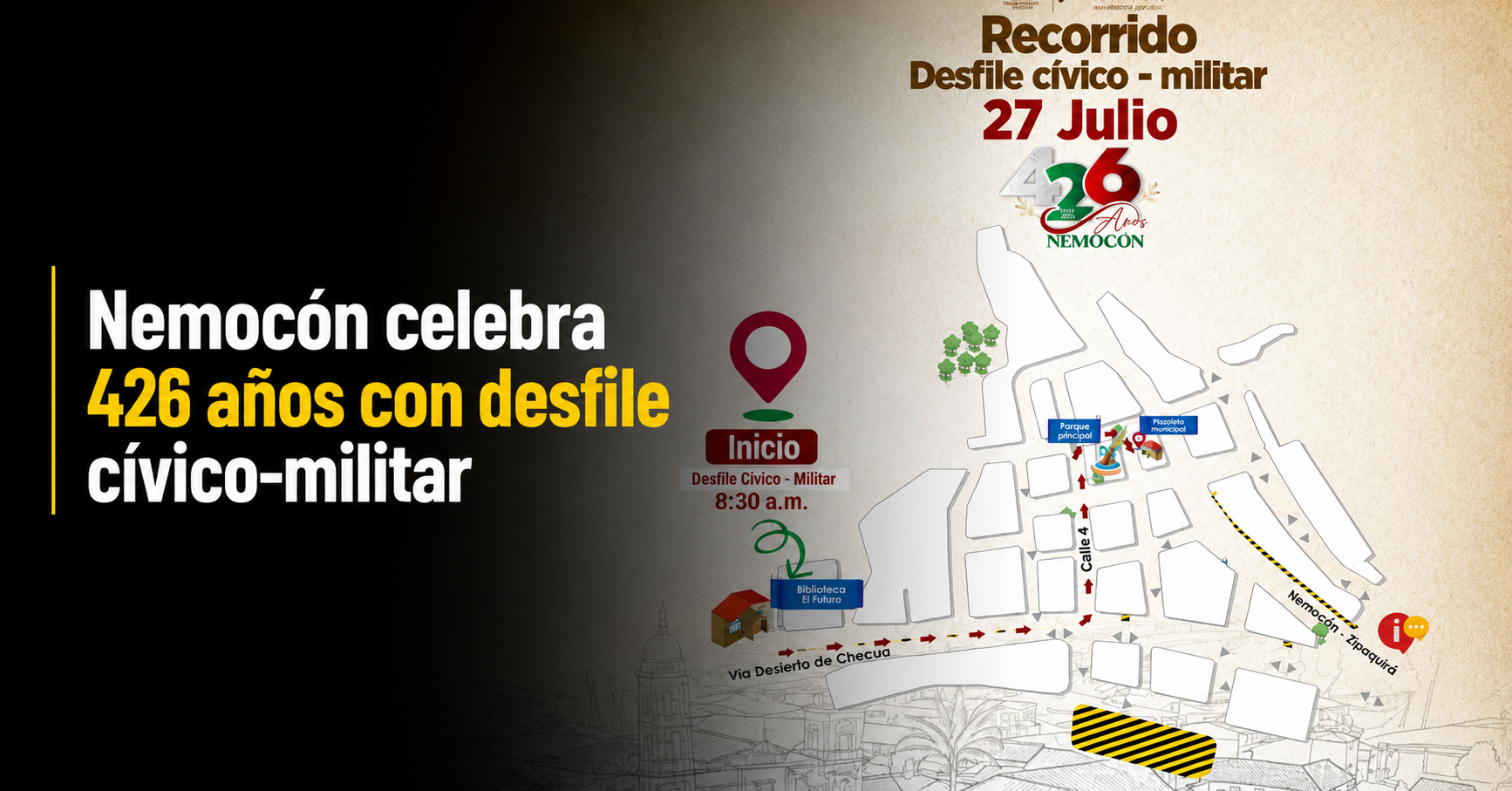 🎉 |Nemocón| conmemorará sus 426 años con |desfile cívico-militar|