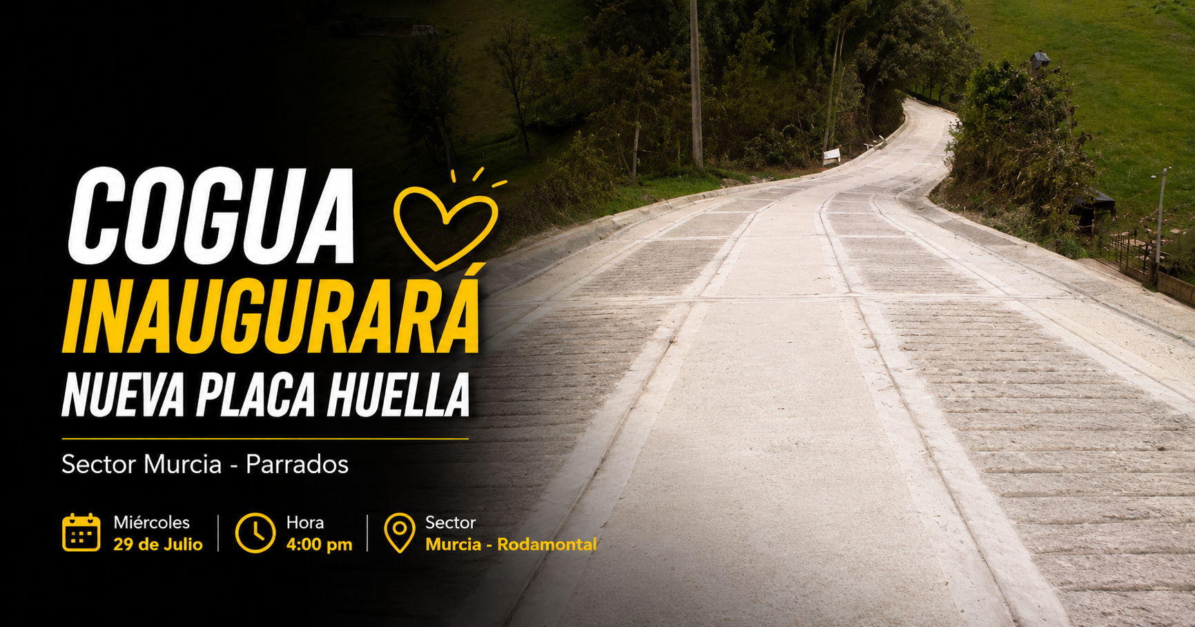 🚧 |Cogua| inaugurará nueva |placa huella| en el sector Murcia – Parrados