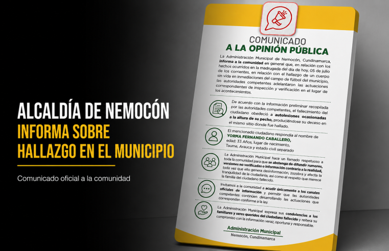 🚨 Alcaldía de |Nemocón| se pronunció sobre hallazgo de un ciudadano sin vida, ¿qué informó oficialmente?