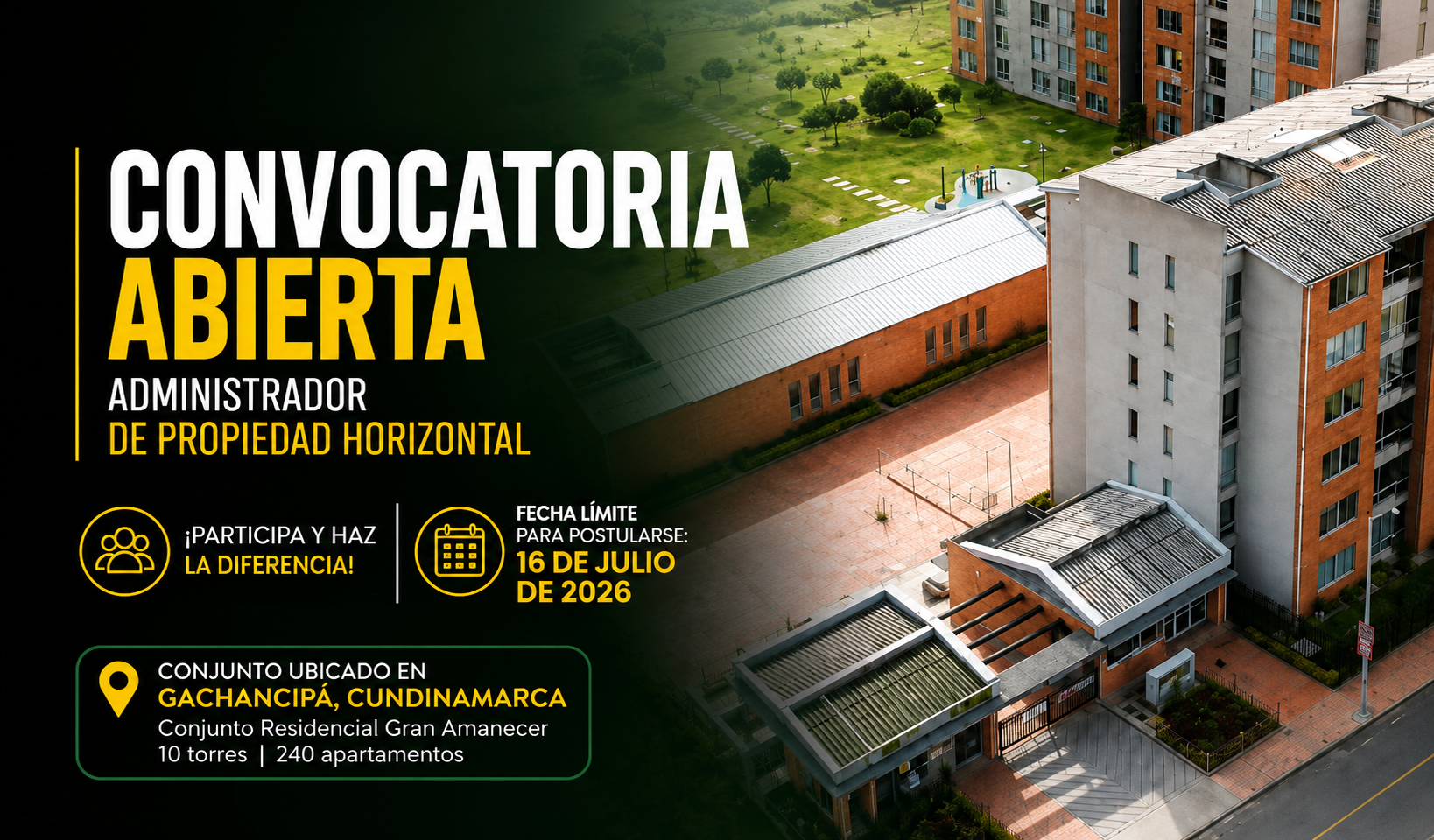 💼 Abren convocatoria para administrador de propiedad horizontal en |Gachancipá|, ¿cómo postularse?