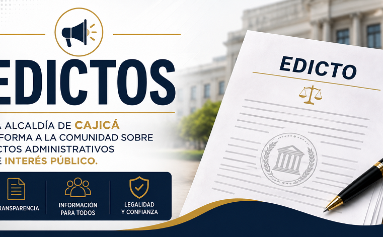 EDICTO: Apertura de procedimiento administrativo de adjudicación y titulación en Cajicá Auto N.º 003 del 6 de agosto de 2026 – Matrícula inmobiliaria 176-31346