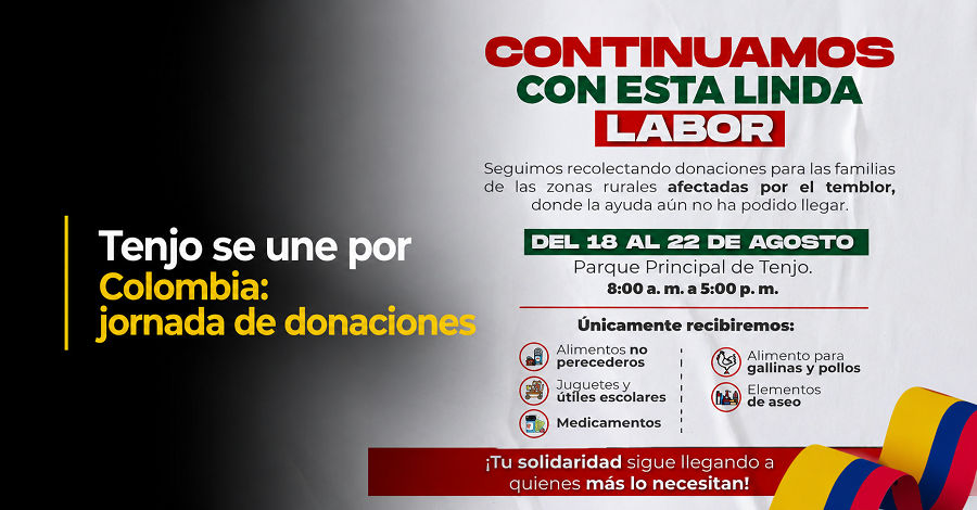 ❤️ |Tenjo| se une por |Colombia| con jornada de |donaciones|