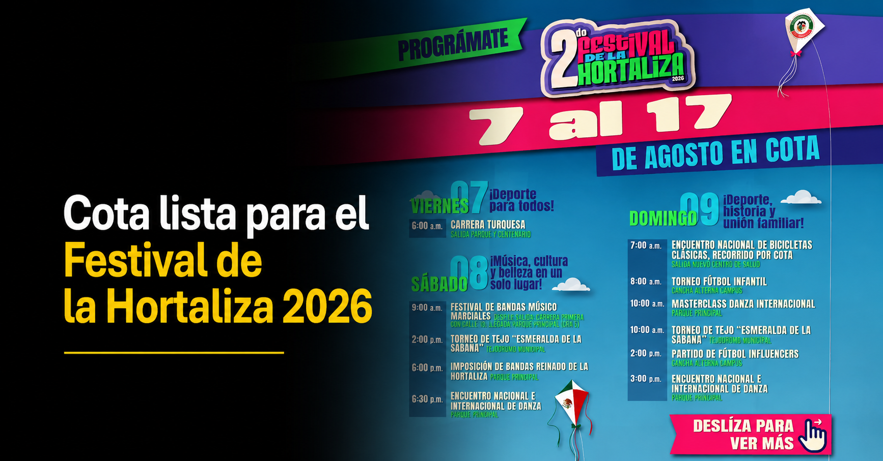 🥬🎉 |Cota| se prepara para el |Festival de la Hortaliza| 2026, ¿qué actividades tendrá?