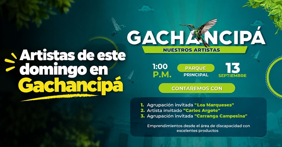 ¿Qué artistas se presentarán este domingo en |Gachancipá|?