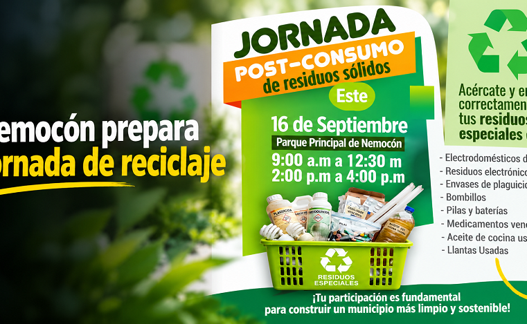 ♻️ |Nemocón| prepara jornada para |recoger residuos|, ¿qué se puede entregar?