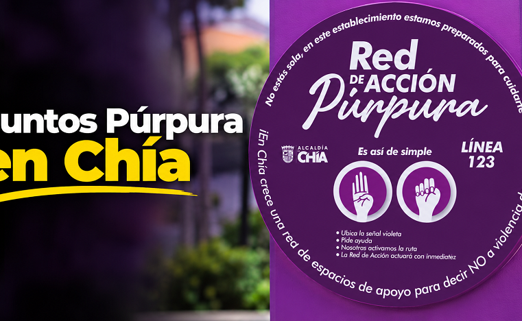 🟣📍 |Chía| facilita la ubicación de los |Puntos Púrpura|, ¿cómo acceder a esta red de apoyo?