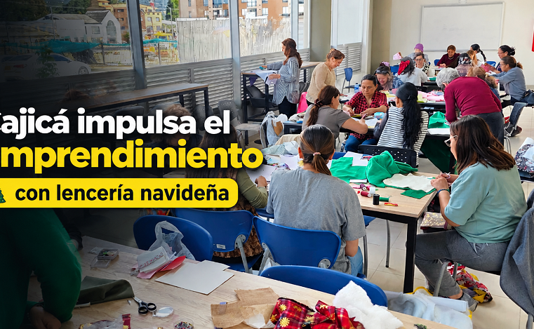 🧵 |Cajicá| impulsa el emprendimiento con lencería navideña