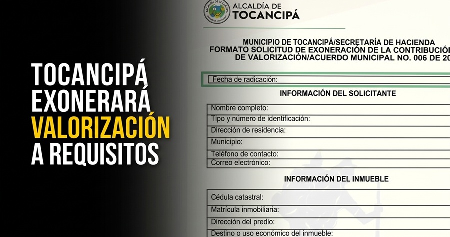 📢 |Tocancipá|: propietarios podrán solicitar exoneración de valorización, ¿quiénes cumplen los requisitos? + Video